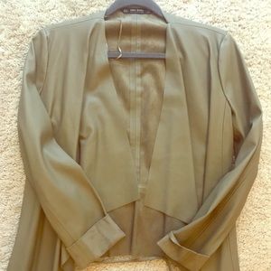 Zara Vegan Leather Jacket - Med/Brown